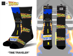 Back to the Future "Time Traveler" Men's Crew Straight Down Knit Mix-Match Socks (Size 8-12) (ONLINE ORDER ONLY)
