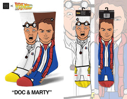 Back to the Future "Doc & Marty" Men's 360 Knit Mix-Match Socks (Size 6-13) (ONLINE ORDER ONLY)