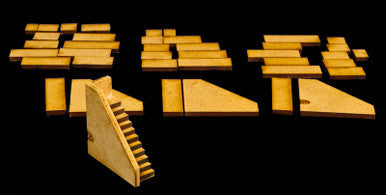 Stairs - 4 Per Kit (MDF) - 15MMDF047 (Online Order Only)