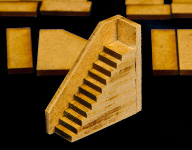 Stairs - 4 Per Kit (MDF) - 15MMDF047 (Online Order Only)