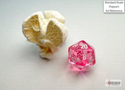 Translucent Pink/white Mini-Polyhedral 7-Die Set (Mini Poly Release 3) (Online Only)