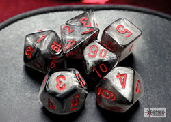 Velvet Black/red Mini-Polyhedral 7-Die Set (Mini Poly Release 3) (Online Only)