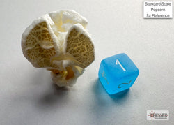 Frosted Caribbean Blue/white Mini-Polyhedral 7-Die Set (Mini Poly Release 3) (Online Only)
