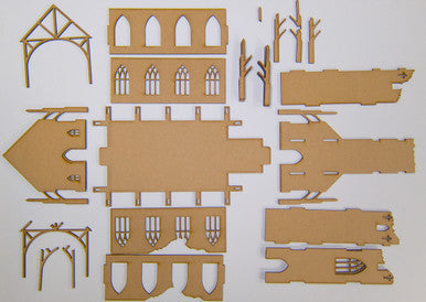 15mm Ruined Church/Cathedral (MDF) - 15MMDF351 (Online Order Only)