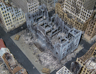 6mm WWII Government Building, Ruined (Matboard) - 285CSS034-1 (Online Order Only)