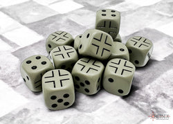 WW2 dice German Opaque Dark Grey/black 16mm d6 Dice Block (12 dice) (Online Only)