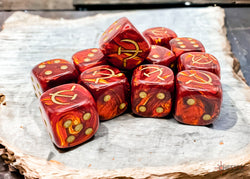 WW2 dice Soviet Scarab Scarlet/gold 16mm d6 Dice Block (12 dice) (Online Only)