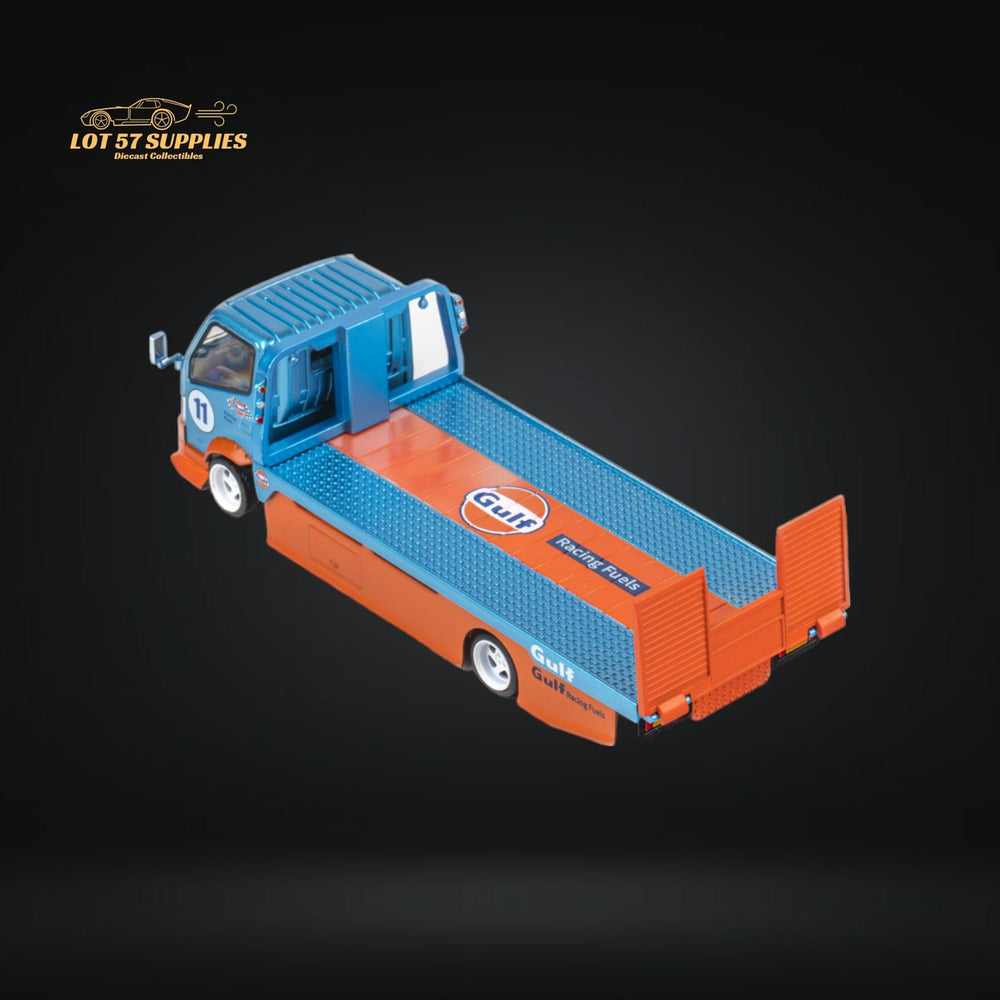 MicroTurbo HINO 300 Flat Bed Transport Truck in Gulf Livery 1:64 (ONLINE ORDER ONLY)