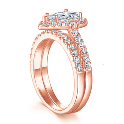 The Elizabeth - 18kt Rose Gold Wedding Ring Set (ONLINE ORDER ONLY)