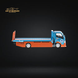 MicroTurbo HINO 300 Flat Bed Transport Truck in Gulf Livery 1:64 (ONLINE ORDER ONLY)