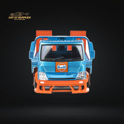 MicroTurbo HINO 300 Flat Bed Transport Truck in Gulf Livery 1:64 (ONLINE ORDER ONLY)