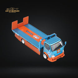 MicroTurbo HINO 300 Flat Bed Transport Truck in Gulf Livery 1:64 (ONLINE ORDER ONLY)