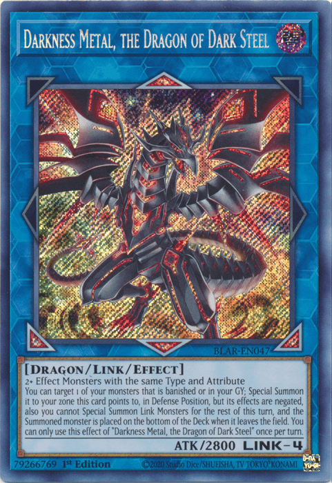 Darkness Metal, the Dragon of Dark Steel [BLAR-EN047] Secret Rare (ONLINE ORDER ONLY)