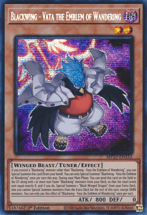 Blackwing - Vata the Emblem of Wandering [MP23-EN152] Prismatic Secret Rare (ONLINE ORDER ONLY)