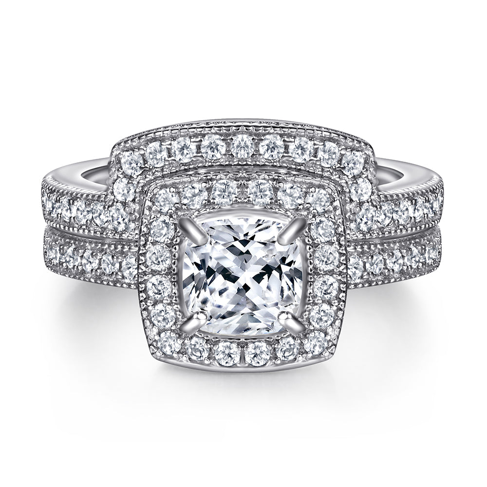 The Violet - Silver Wedding Ring Set (ONLINE ORDER ONLY)