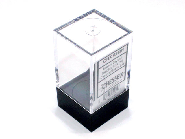Empty Crystal Display Box (S) Clear w/Black Lid {1.75"x 1.25"x 1.25"} (44.5 mm x 31.75 mm x 31.75 mm) Used for Metallic 16mm d6 Pair (Online Only)