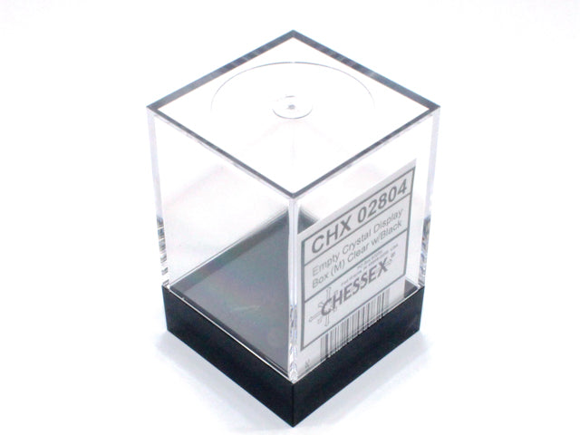 Empty Crystal Display Box (M) Clear w/Black Lid {2.25"x 1.75"x 1.75"} (57.2 mm x 44.5 mm x 44.5 mm) Used for 12mm d6 Dice Block™ (Online Only)