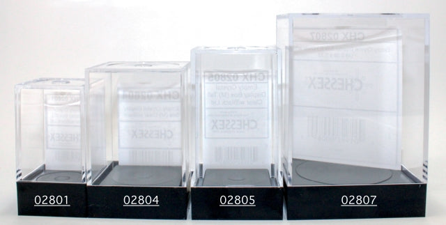 Empty Crystal Display Box (M) Clear w/Black Lid {2.25"x 1.75"x 1.75"} (57.2 mm x 44.5 mm x 44.5 mm) Used for 12mm d6 Dice Block™ (Online Only)