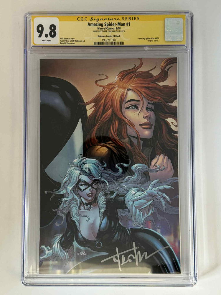 [Signed by Tyler Kirkham] Amazing Spider-Man #1 CGC 9.8 Yellow Label Exclusive Virgin Var (ONLINE ORDER ONLY)