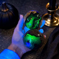 Volcano Agate Crystal Spheres, UV Fluorescent Crystal Balls