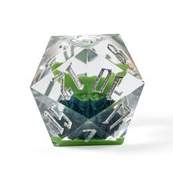 Green Goblin Sharp Resin d20 Dice 33mm DND Goblin Click Clack (Online Only)