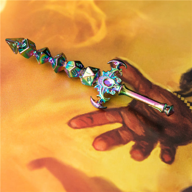 Dice Sword Rainbow 46mm x 9mm Trinket Novelty (Online Only)
