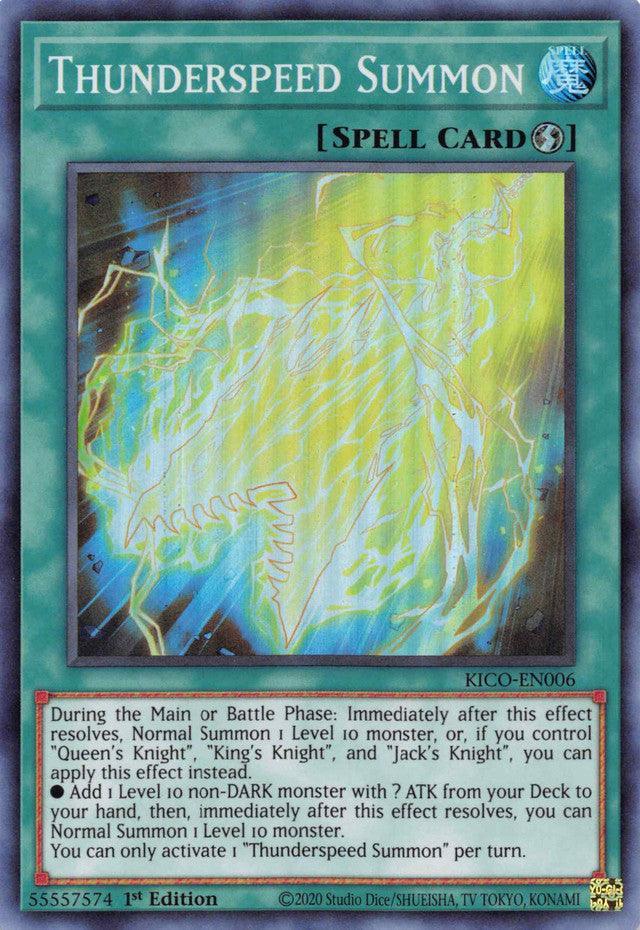Thunderspeed Summon (Super Rare) [KICO-EN006] Super Rare (ONLINE ORDER ONLY)