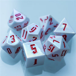 Peppermint White Colorful DND Dice (White&Red) 7-Dice (Online Only)