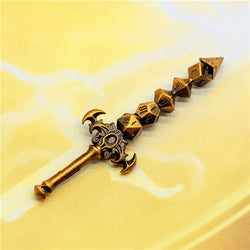 Dice Sword Gold 46mm x 9mm Trinket Novelty (Online Only)