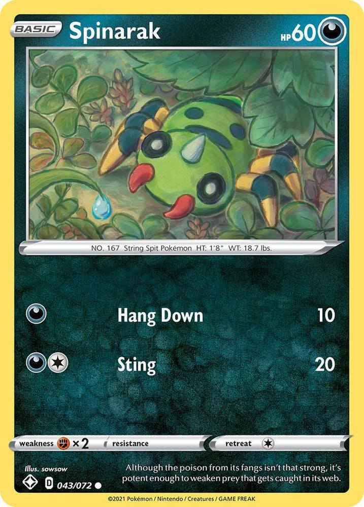 Spinarak (043/072) [Sword & Shield: Shining Fates] (Online Only)