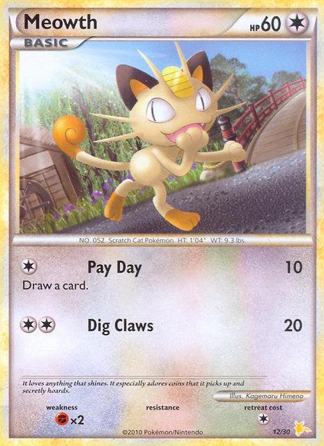 Meowth (12/30) [HeartGold & SoulSilver: Trainer Kit - Raichu] (Online Only)