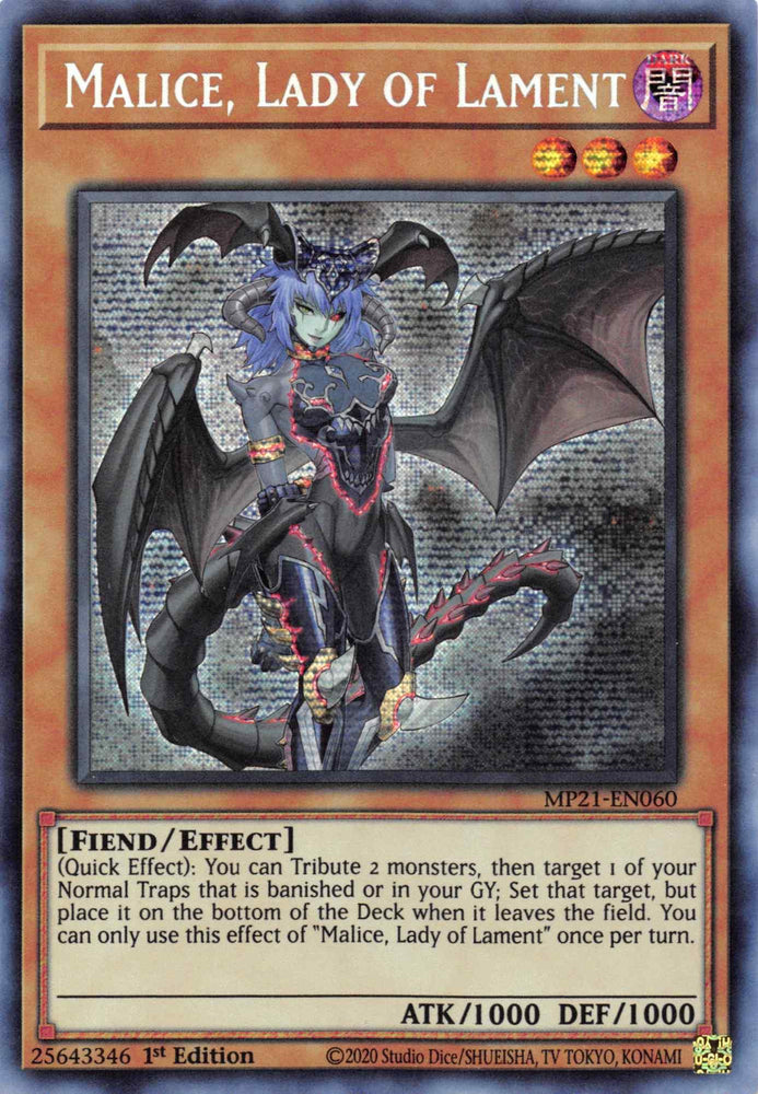 Malice, Lady of Lament [MP21-EN060] Prismatic Secret Rare (ONLINE ORDER ONLY)