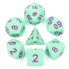 Mint Rose 7-Dice Set (Mint/Purple) (Online Only)