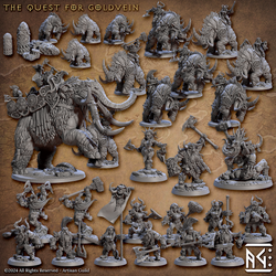 3D Printed Artisan Guild Dwarven Stone Idols Dwarf Berserkers Set 28mm 32mm (Online Only)