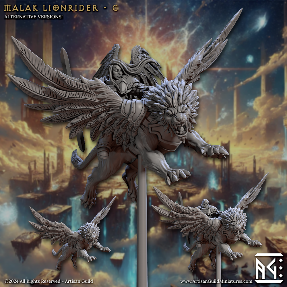 3D Printed Artisan Guild Malakim Lionriders Wrath of the Malakim Set 28mm 32mm (Online Only)