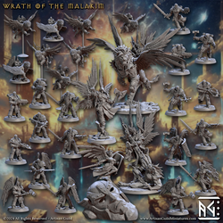 3D Printed Artisan Guild Seraphina - Light of Valor Wrath of the Malakim Set 28mm 32mm (Online Only)
