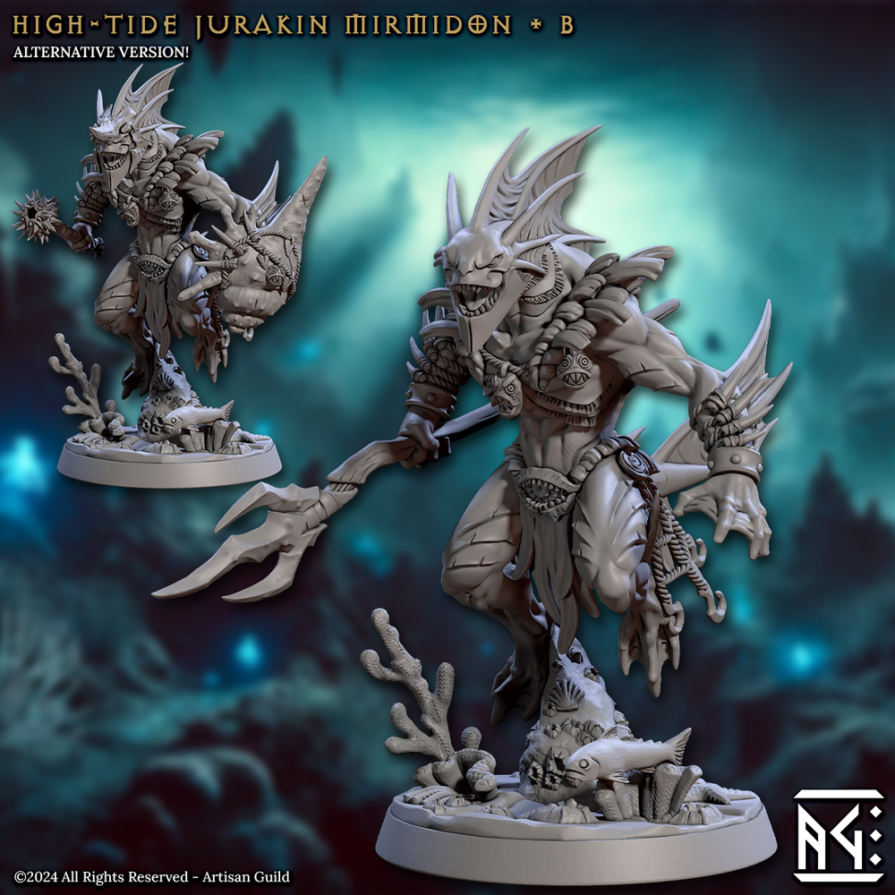 3D Printed Artisan Guild High Tide Jurakin Mirmidons Mirmidons of the Death Tide 28mm 32mm (Online Only)