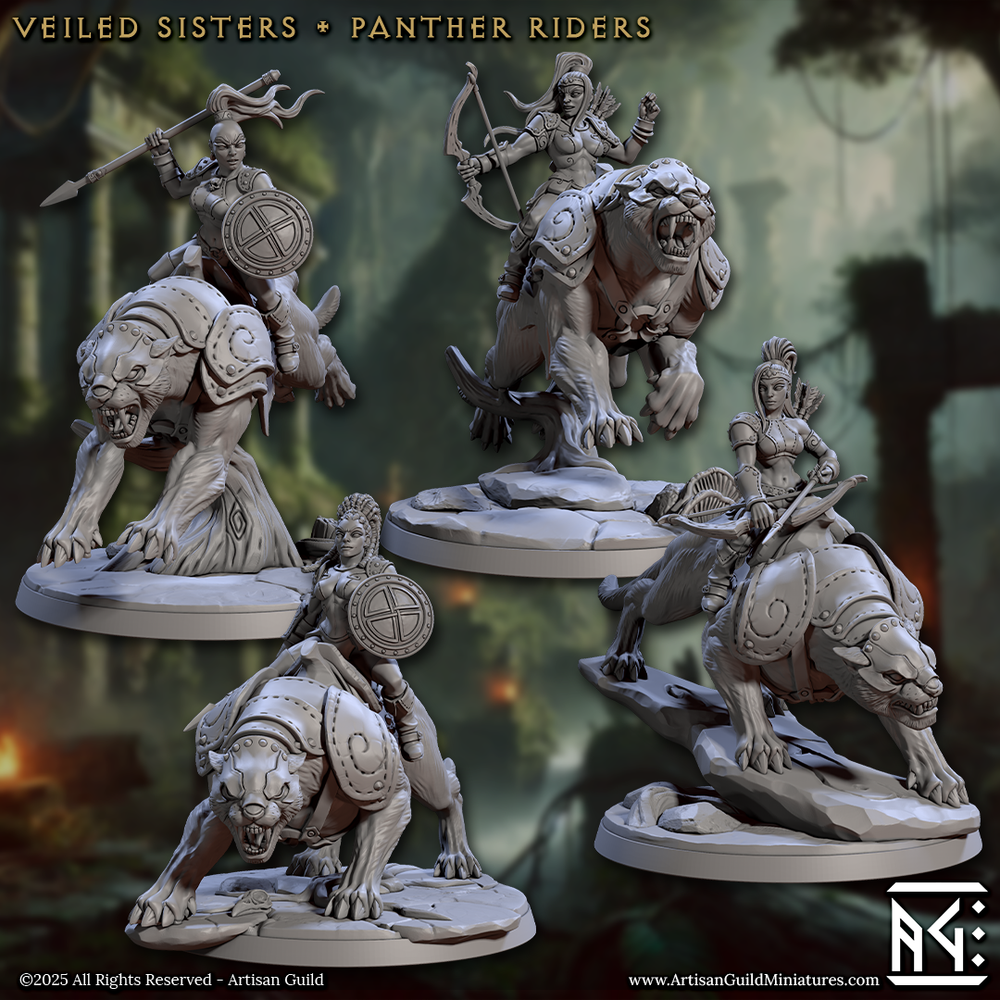 3D Printed Artisan Guild Panther Riders Veiled Sisterhood Set 28mm 32mm (Online Only)
