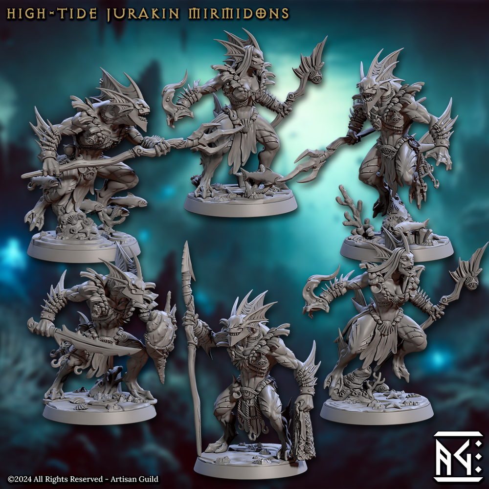 3D Printed Artisan Guild High Tide Jurakin Mirmidons Mirmidons of the Death Tide 28mm 32mm (Online Only)