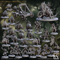 3D Printed Artisan Guild Bloodtusk King of the Hogs Faldorn Hobgoblin Set 28mm 32mm (Online Only)