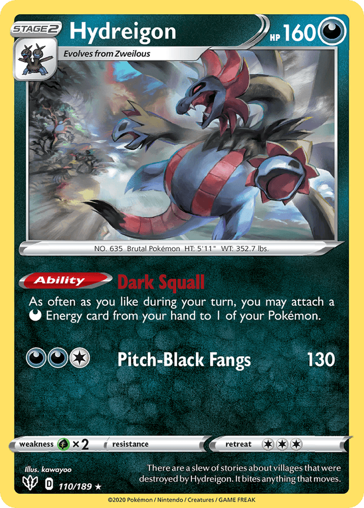 Hydreigon (110/189) [Sword & Shield: Darkness Ablaze] (Online Only)