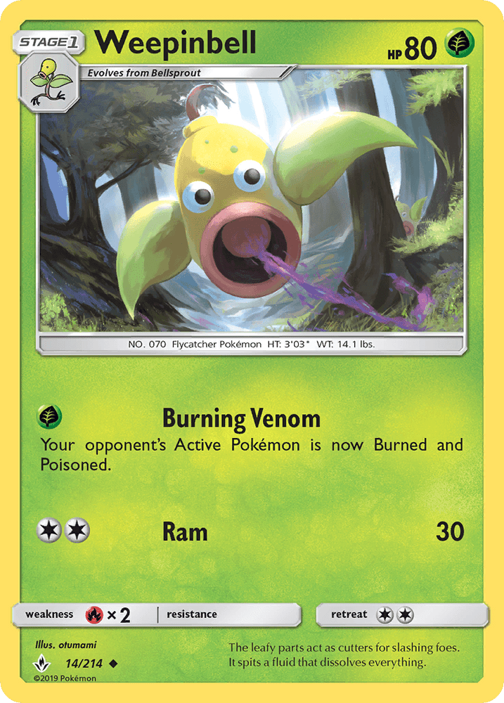 Weepinbell (14/214) [Sun & Moon: Unbroken Bonds] (Online Only)