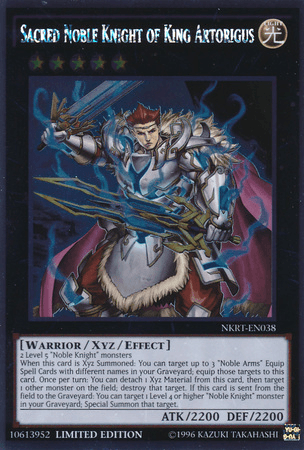 Sacred Noble Knight of King Artorigus [NKRT-EN038] Platinum Rare (ONLINE ORDER ONLY)