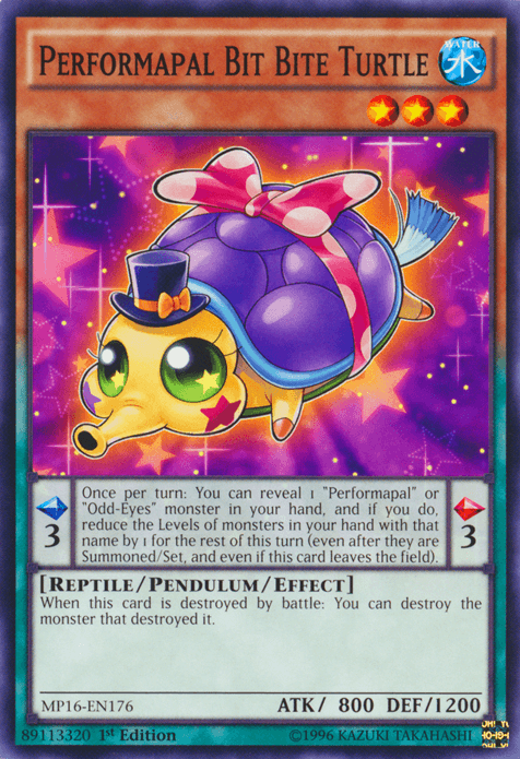 Performapal Bit Bite Turtle [MP16-EN176] Common (ONLINE ORDER ONLY)