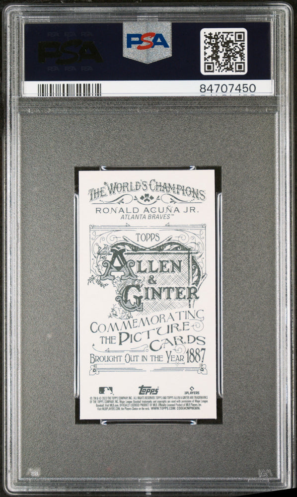 2023 TOPPS ALLEN & GINTER RONALD ACUNA JR. MINI-NO NUMBER - PSA 10 (Online Order Only)