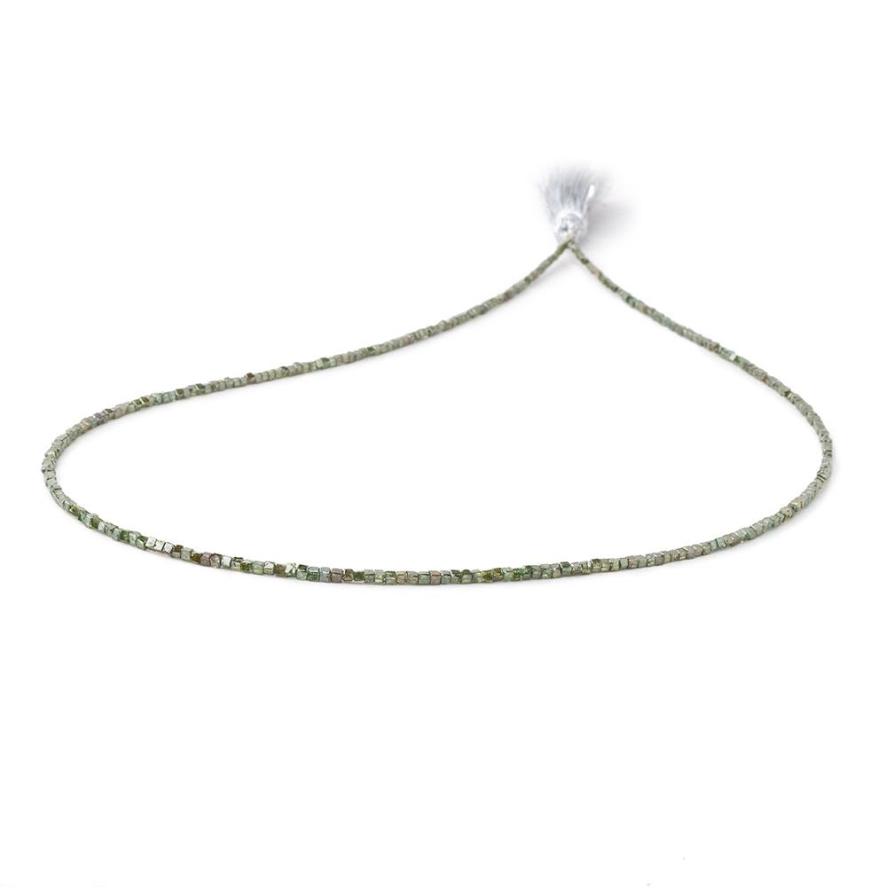 1-1.7mm Olive Green Diamond Unfaceted Cube Beads 15 inch 290 pieces (ONLINE ORDER ONLY)
