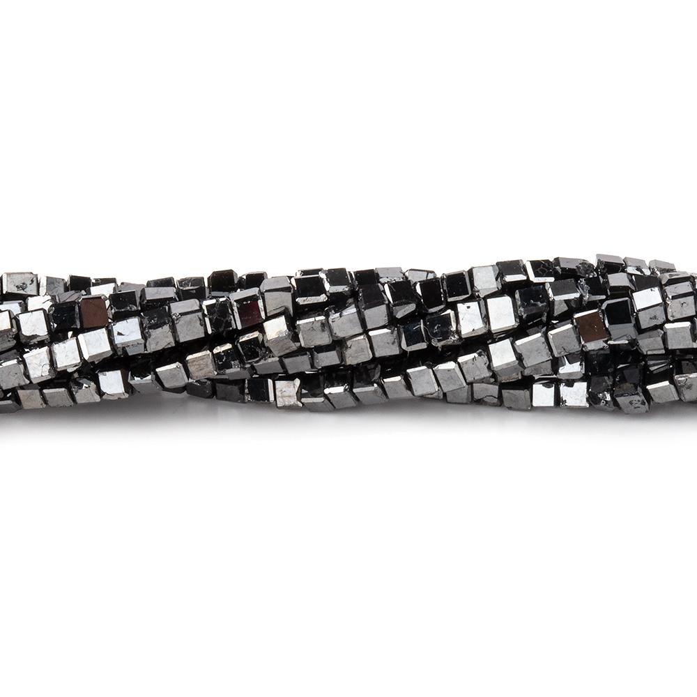1-2mm Black Diamond Unfaceted Cube Beads 15 inch 255 pieces (ONLINE ORDER ONLY)