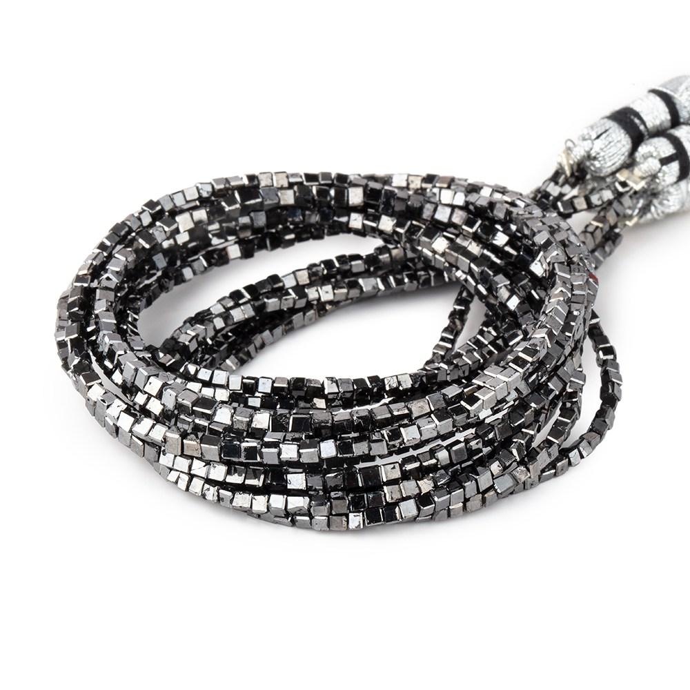 1-2mm Black Diamond Unfaceted Cube Beads 15 inch 255 pieces (ONLINE ORDER ONLY)