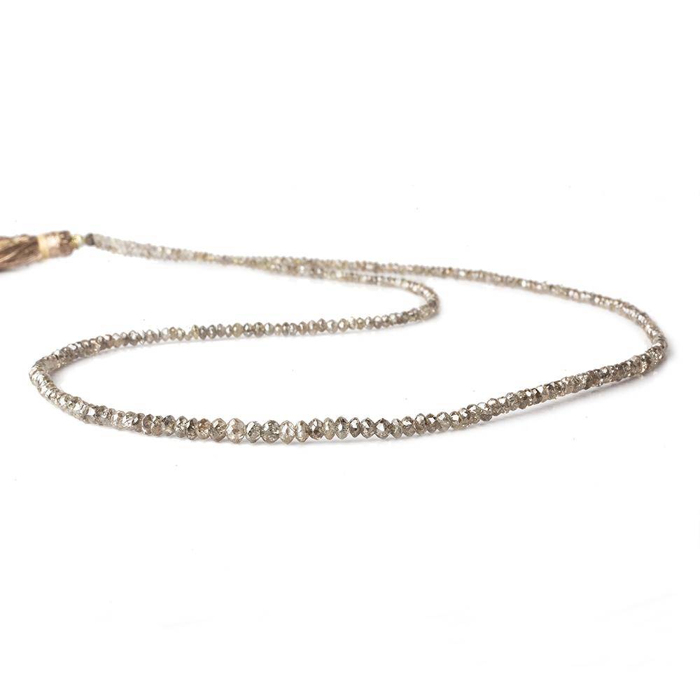 1-3mm Champagne Diamond Faceted Rondelle Beads 15.5 inch 310 pieces (ONLINE ORDER ONLY)
