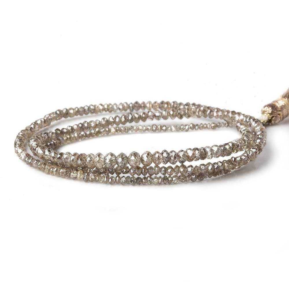1-3mm Champagne Diamond Faceted Rondelle Beads 15.5 inch 310 pieces (ONLINE ORDER ONLY)